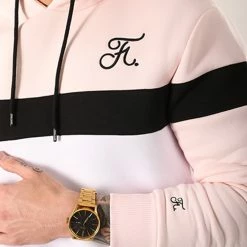 Promo 👏 Sweat Capuche Tricolore Avec Broderie 035 Blanc Noir Rose de Final Club ⭐ -Final Club Soldes final club 127957 final 035 20180828T175724 03