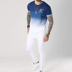 Meilleur prix 😉 Tee 👕 Shirt Oversize Dégradé Avec Broderie 015 Bleu Et Blanc de Final Club 👏 -Final Club Soldes final club 137057 final 015 20180903T143704 02