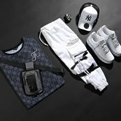 Remise 😉 Tee 👕 Shirt Premium Fit Damier Avec Broderie 257 Noir Gris de Final Club 👍 -Final Club Soldes final club 180278 FINAL 257 20200604T115456 06