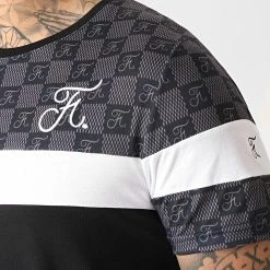 Budget 😀 Tee 👕 Shirt Damier Tricolore Avec Broderie 256 Blanc Noir Gris de Final Club ❤️ -Final Club Soldes final club 182596 FINAL 256 20190621T152547 03