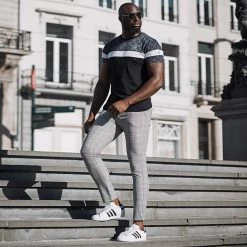 Budget 😀 Tee 👕 Shirt Damier Tricolore Avec Broderie 256 Blanc Noir Gris de Final Club ❤️ -Final Club Soldes final club 182596 FINAL 256 TPDT 20200212T150722 06