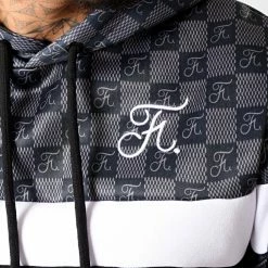 Remise ❤️ Sweat Capuche Damier Avec Broderie 261 Noir Blanc Gris de Final Club ⌛ -Final Club Soldes final club 184249 FINAL 261 20190731T094417 04