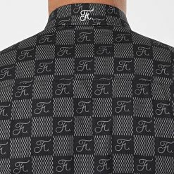 Meilleur prix 🌟 Chemise Manches Longues Premium Avec Damier et Broderie 279 Noir de Final Club 🎉 -Final Club Soldes final club 198492 FINAL 279 20191213T143013 03