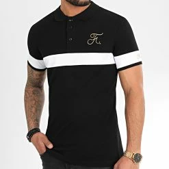 Meilleure affaire ✨ Polo Gold Edition Tricolore Avec Broderie Or 307 Noir de Final Club 👍