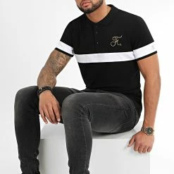 Meilleure affaire ✨ Polo Gold Edition Tricolore Avec Broderie Or 307 Noir de Final Club 👍 -Final Club Soldes final club 199065 FINAL 307 20191120T144836 04