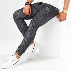 Tout neuf 😍 Pantalon Jogging Damier Avec Broderie 317 Noir Gris de Final Club 😍 -Final Club Soldes final club 203753 FINAL 317 20200115T094016 03