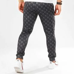 Tout neuf 😍 Pantalon Jogging Damier Avec Broderie 317 Noir Gris de Final Club 😍 -Final Club Soldes final club 203753 FINAL 317 20200115T094023 04