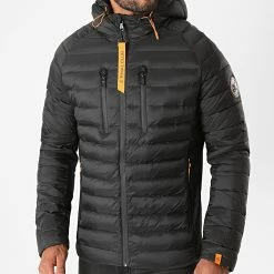 Offres 🔔 Doudoune Capuche Premium Tech Noir Orange de Final Club 😀