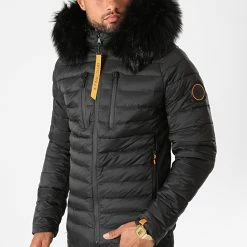 Sortie 😀 Doudoune Capuche Premium Tech Fourrure Noir Orange de Final Club ⌛ -Final Club Soldes final club 219839 FINAL DOUDOUNE TECH FUR NOIRORANGE 20200909T140538 03