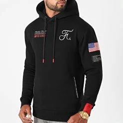 Vente flash 🛒 Sweat Capuche Capsule USA Avec Patchs Et Broderie 365 Noir de Final Club 💯 -Final Club Soldes final club 223057 FINAL 365 20200811T155817 04