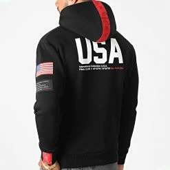 Vente flash 🛒 Sweat Capuche Capsule USA Avec Patchs Et Broderie 365 Noir de Final Club 💯