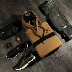 Bon marché 🧨 Sweat Capuche Bicolore Avec Broderie 445 Noir Camel de Final Club ⌛ -Final Club Soldes final club 246269 FINAL 445 20210224T151038 03