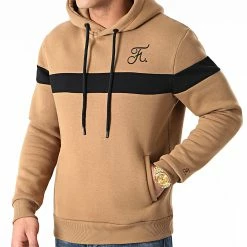 Bon marché 🧨 Sweat Capuche Bicolore Avec Broderie 445 Noir Camel de Final Club ⌛ -Final Club Soldes final club 246269 FINAL 445 20210311T143547 03