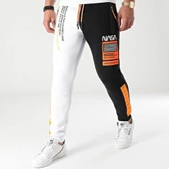 Coupon 🔔 Pantalon Jogging Half Limited Edition Noir Blanc Détails Orange Fluo de Final Club 🥰