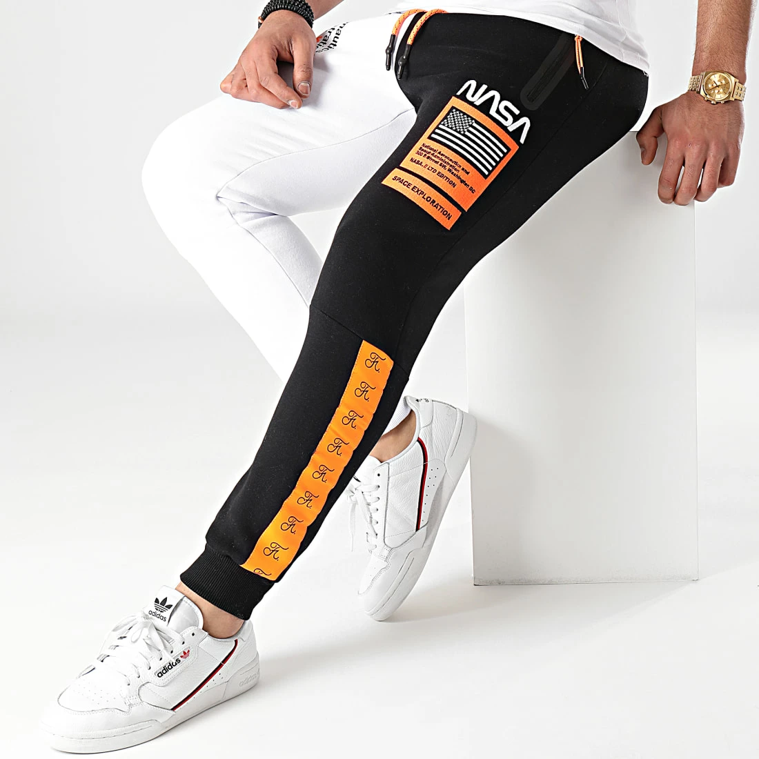 Coupon 🔔 Pantalon Jogging Half Limited Edition Noir Blanc Détails Orange Fluo de Final Club 🥰 5 Coupon 🔔 Pantalon Jogging Half Limited Edition Noir Blanc Détails Orange Fluo de Final Club 🥰 – Image 3