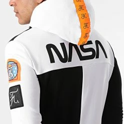 Remise 🥰 Sweat Zippé Capuche Nasa Half Limited Edition 563 Noir Blanc Détails Orange Fluo de Final Club 🔔 -Final Club Soldes final club 249669 FINAL 563 20210409T145436 04