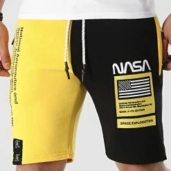 Le moins cher ❤️ Short Jogging Half Colors Limited Edition Noir Jaune de Final Club ⭐