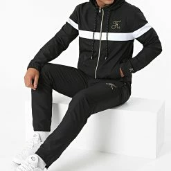 Tout neuf 😀 Ensemble De Survêtement Gold Label Avec Bandes Et Broderie 459 Noir de Final Club 👏