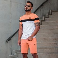 Grosses soldes ❤️ Short Jogging Premium Avec Broderie 640 Orange Pastel de Final Club ✨ -Final Club Soldes final club 263299 FINAL 640 20210716T081313 05