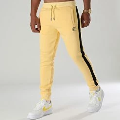 Vente flash 😍 Pantalon Jogging Premium Avec Bande 663 Jaune Pastel de Final Club 🔥