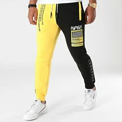 Promo ❤️ Pantalon Jogging Half Colors Limited Edition Noir Jaune de Final Club 🎉