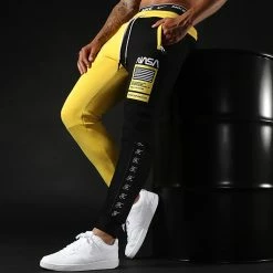 Promo ❤️ Pantalon Jogging Half Colors Limited Edition Noir Jaune de Final Club 🎉 -Final Club Soldes final club 263359 FINAL 686 20210629T141445 05