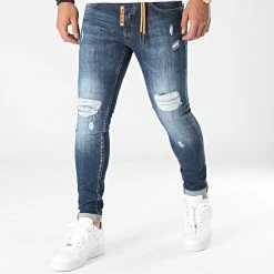 Budget 🤩 Jean Skinny Avec Déchirures 0002 Bleu Denim de Final Club 🎉