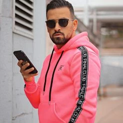 Offres ❤️ Sweat Capuche Premium A Bandes 725 Rose Fluo de Final Club ✨ -Final Club Soldes final club 280363 FINAL 725 20211117T103558 07