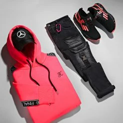 Offres ❤️ Sweat Capuche Premium A Bandes 725 Rose Fluo de Final Club ✨ -Final Club Soldes final club 280363 FINAL 725 20211117T103600 09