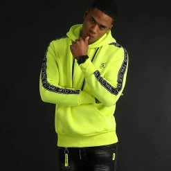 Promo 😀 Sweat Capuche Premium A Bandes 726 Jaune Fluo de Final Club 🛒 -Final Club Soldes final club 280364 FINAL 726 20211027T085513 04