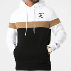 Offres 🧨 Sweat Capuche Tricolore Avec Broderie 444 Blanc Camel Noir de Final Club 👍 -Final Club Soldes final club 281600 FINAL 444 20211006T102811 01