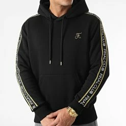 Top 10 ⌛ Sweat Capuche Luxury Edition A Bandes Logo 784 Noir Doré de Final Club 🔔