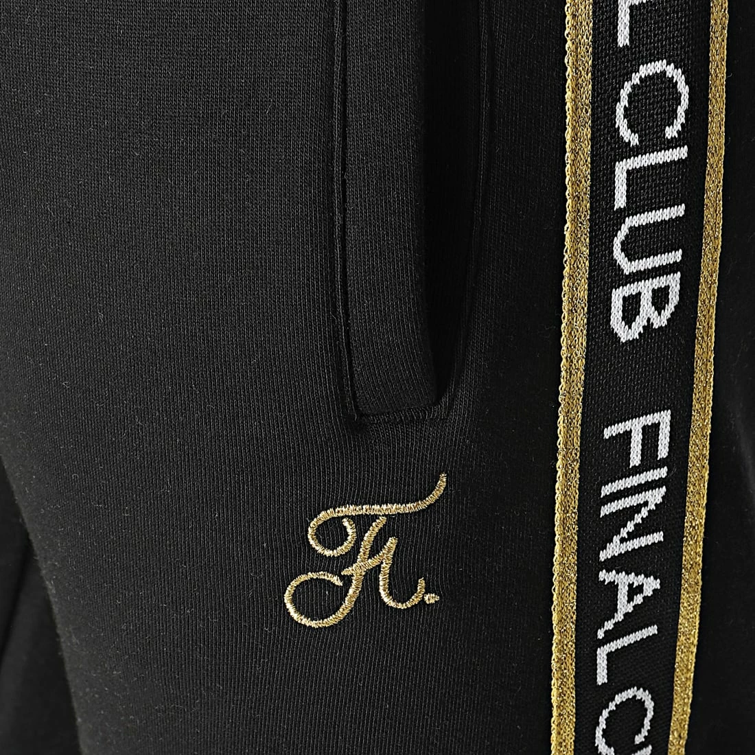 Top 10 🔔 Pantalon Jogging Luxury Edition A Bandes Avec Broderie Or 786 Noir de Final Club 🔥 4 Top 10 🔔 Pantalon Jogging Luxury Edition A Bandes Avec Broderie Or 786 Noir de Final Club 🔥 – Image 2
