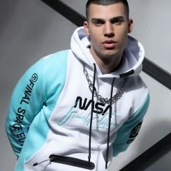 De gros 🧨 Sweat Capuche NASA Final Edition 846 Blanc Bleu Pastel de Final Club 😍 -Final Club Soldes final club 292340 FINAL 846 20220309T100953 05