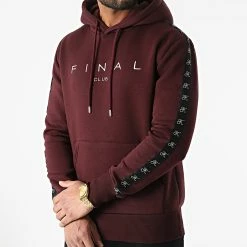 Meilleur prix 🎁 Sweat Capuche A Bandes Avec Broderie 855 Bordeaux de Final Club 🥰