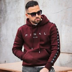 Meilleur prix 🎁 Sweat Capuche A Bandes Avec Broderie 855 Bordeaux de Final Club 🥰 -Final Club Soldes final club 293780 FINAL 855 20220302T094943 05