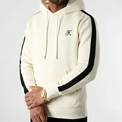 De gros 😀 Sweat Capuche Premium Avec Bande 858 Crème de Final Club 🧨