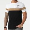 Acheter 🔥 Tee 👕 Shirt Tricolore Avec Broderie 440 Blanc Camel Noir de Final Club 😀