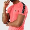Promo 😀 Tee 👚 Shirt Slim Fit Avec Bandes Et Broderie 729 Rose Fluo de Final Club 🛒 -Final Club Soldes final club 297210 FINAL 729 20220323T141055 01