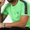 Bon marché 😉 Tee 👕 Shirt Slim Fit Avec Bandes Et Broderie 731 Vert Fluo de Final Club 🎉 -Final Club Soldes final club 301797 FINAL 731 20220413T110655 01
