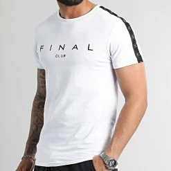Meilleure vente 👍 Tee 👚 Shirt A Bandes Logo Premium Fit 936 Blanc de Final Club 💯 -Final Club Soldes final club 303492 FINAL 936 20220419T143944 03