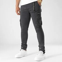 Top 10 😉 Pantalon Cargo Skinny Fit 946 Gris Anthracite de Final Club 😉