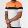 Budget 🎁 Tee 👕 Shirt Tricolore Avec Broderie 951 Orange Fluo Noir Blanc de Final Club 🧨 -Final Club Soldes final club 305549 FINAL 951 20220503T153737 01