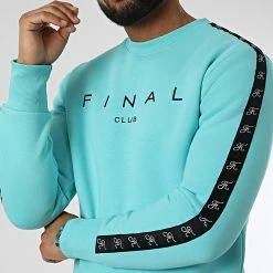 Grosses soldes ✨ Sweat Crewneck A Bandes Avec Broderie 958 Bleu Pastel de Final Club 👏 -Final Club Soldes final club 305550 FINAL 958 20220426T154905 01