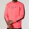 Top 10 🎉 Sweat Crewneck A Bandes Avec Broderie 837 Rose Fluo de Final Club 🛒