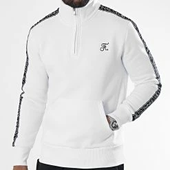 Vente flash ✔️ Sweat Col Zippé Premium A Bandes 835 Blanc de Final Club 🔥 -Final Club Soldes final club 306012 FINAL 835 20220513T150406 01