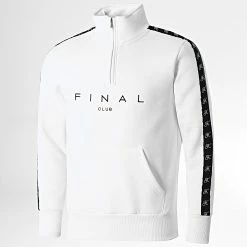 Le moins cher 💯 Sweat Col Zippé A Bandes Avec Broderie 964 Blanc de Final Club 🛒