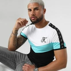 Grosses soldes 💯 Tee 👚 Shirt Retro Tricolore 972 Bleu Pastel Noir Blanc de Final Club 🧨 -Final Club Soldes final club 307065 FINAL 972 20220506T140502 03