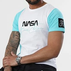 Nouveau 🌟 Tee 👚 Shirt Nasa Final Edition 973 Blanc Bleu Pastel de Final Club 😉 -Final Club Soldes final club 307067 FINAL 973 20220513T150636 01