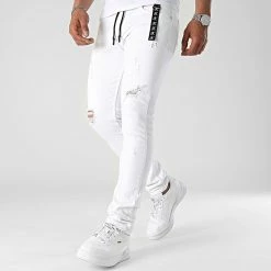 Coupon ❤️ Jean Slim Fit Avec Destroy 955 Denim Blanc de Final Club 🌟 -Final Club Soldes final club 312964 FINAL 955 20220513T145418 03